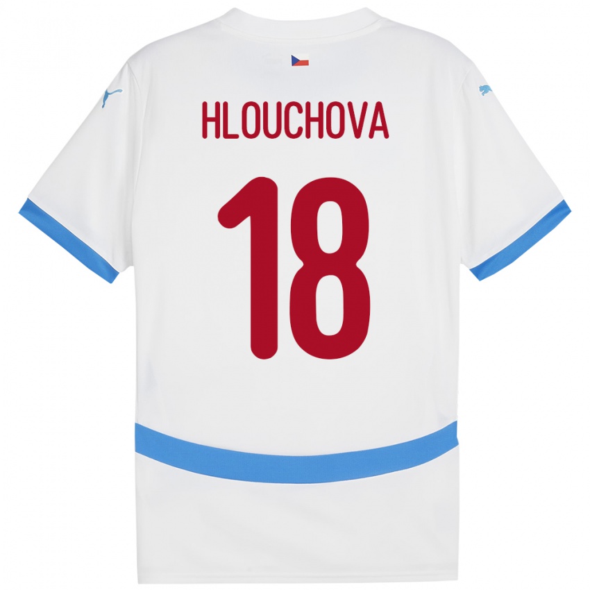 Kinderen Tsjechië Radka Hlouchová #18 Wit Uitshirt Uittenue 24-26 T-Shirt