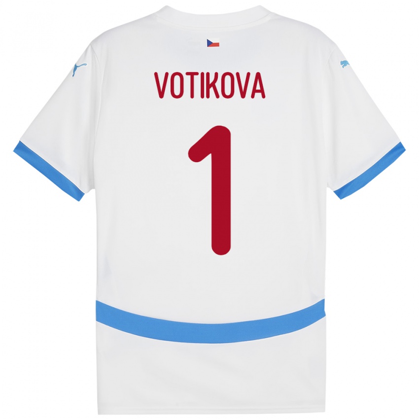 Kinderen Tsjechië Barbora Votíková #1 Wit Uitshirt Uittenue 24-26 T-Shirt