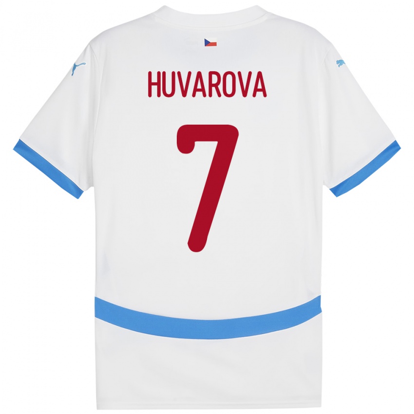 Kinderen Tsjechië Dominika Huvarová #7 Wit Uitshirt Uittenue 24-26 T-Shirt