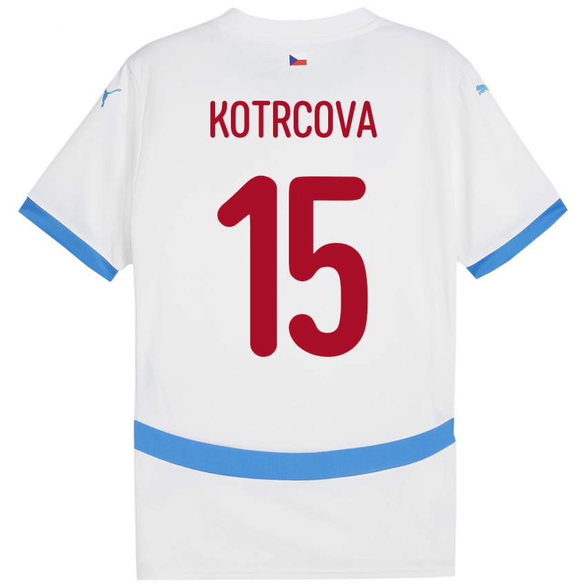 Kinderen Tsjechië Kateřina Kotrčová #15 Wit Uitshirt Uittenue 24-26 T-Shirt