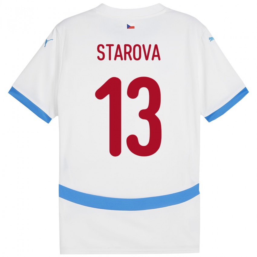 Kinderen Tsjechië Antonie Stárová #13 Wit Uitshirt Uittenue 24-26 T-Shirt