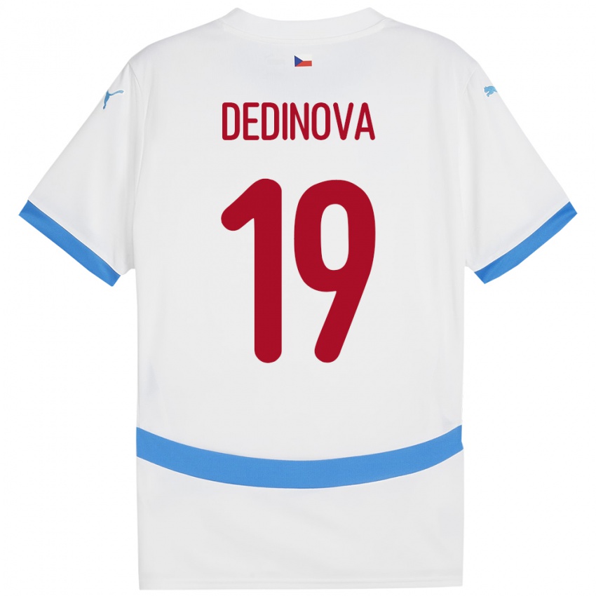 Kinderen Tsjechië Aneta Dědinová #19 Wit Uitshirt Uittenue 24-26 T-Shirt