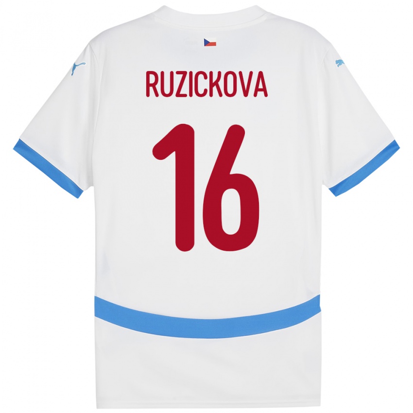 Kinderen Tsjechië Barbora Růžičková #16 Wit Uitshirt Uittenue 24-26 T-Shirt