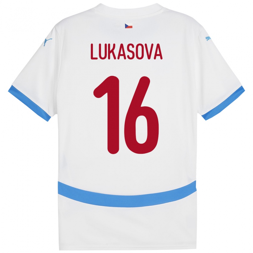 Kinderen Tsjechië Olivie Lukášová #16 Wit Uitshirt Uittenue 24-26 T-Shirt