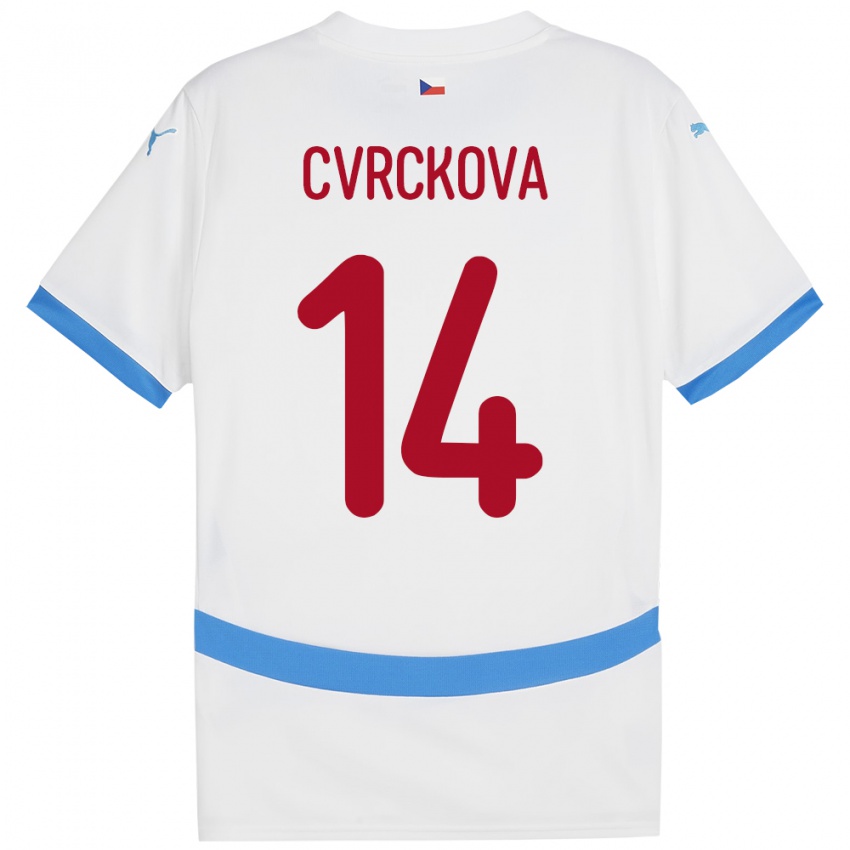 Kinderen Tsjechië Klára Cvrčková #14 Wit Uitshirt Uittenue 24-26 T-Shirt