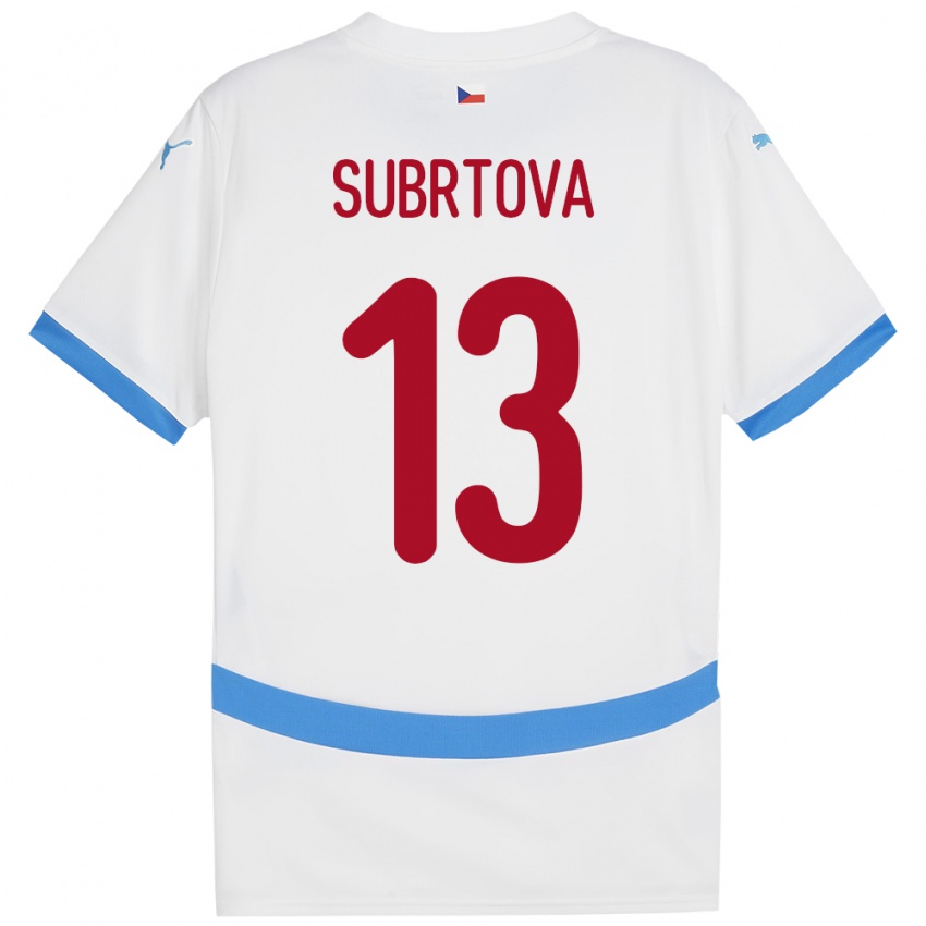 Kinderen Tsjechië Anna Šubrtová #13 Wit Uitshirt Uittenue 24-26 T-Shirt