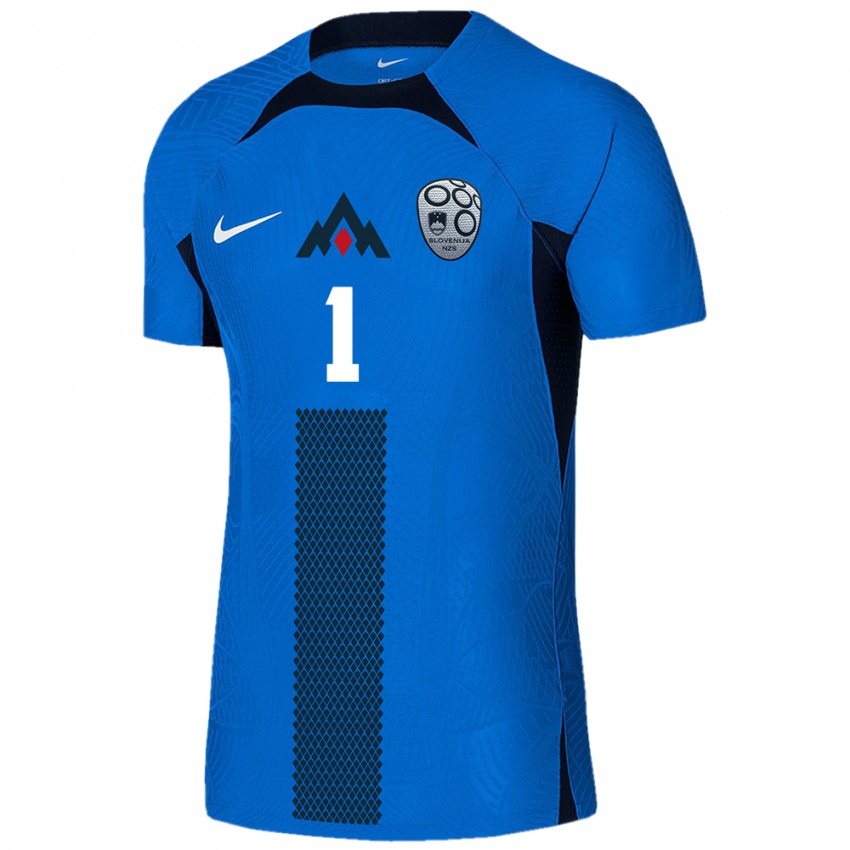 Kinderen Slovenië Zala Meršnik #1 Blauw Uitshirt Uittenue 24-26 T-Shirt