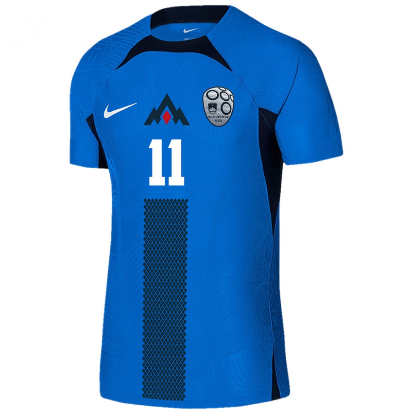 Kinderen Slovenië Lara Prašnikar #11 Blauw Uitshirt Uittenue 24-26 T-Shirt