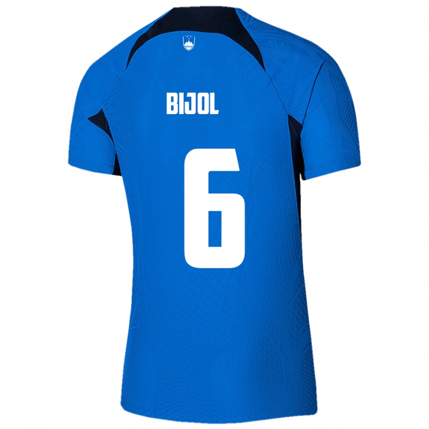 Kinderen Slovenië Jaka Bijol #6 Blauw Uitshirt Uittenue 24-26 T-Shirt