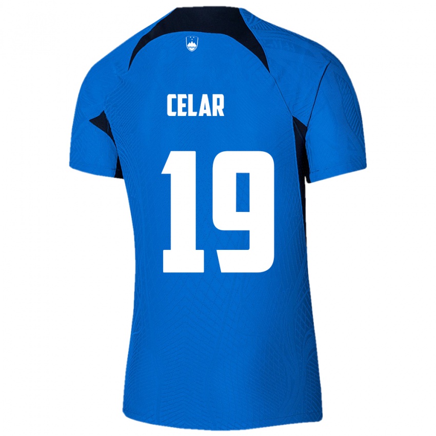 Kinderen Slovenië Zan Celar #19 Blauw Uitshirt Uittenue 24-26 T-Shirt