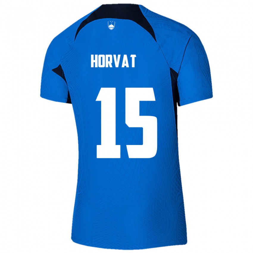 Kinderen Slovenië Tomi Horvat #15 Blauw Uitshirt Uittenue 24-26 T-Shirt