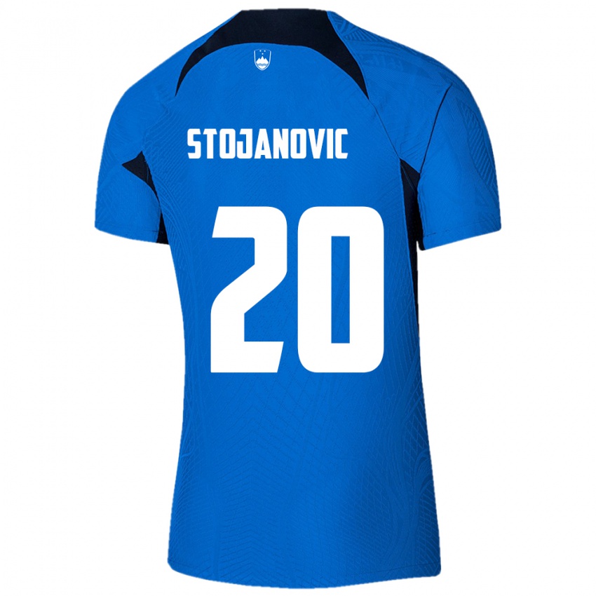 Kinderen Slovenië Petar Stojanović #20 Blauw Uitshirt Uittenue 24-26 T-Shirt