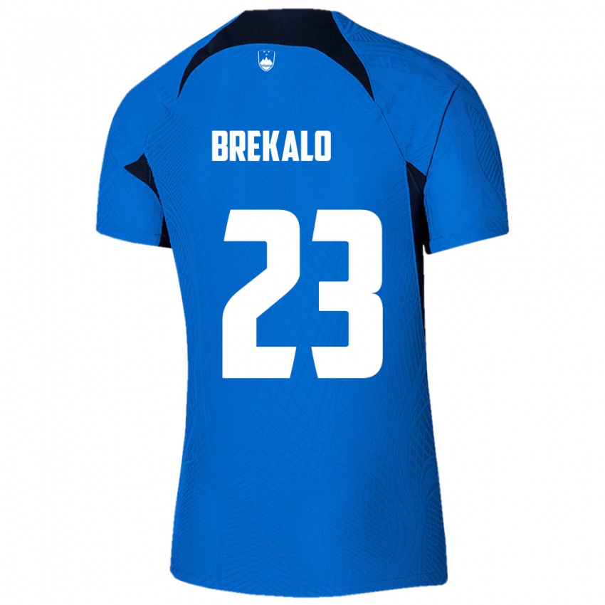 Kinderen Slovenië David Brekalo #23 Blauw Uitshirt Uittenue 24-26 T-Shirt