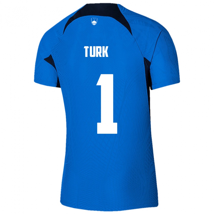 Kinderen Slovenië Martin Turk #1 Blauw Uitshirt Uittenue 24-26 T-Shirt