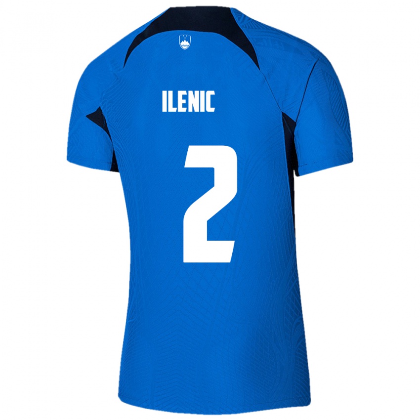 Kinderen Slovenië Mitja Ilenic #2 Blauw Uitshirt Uittenue 24-26 T-Shirt