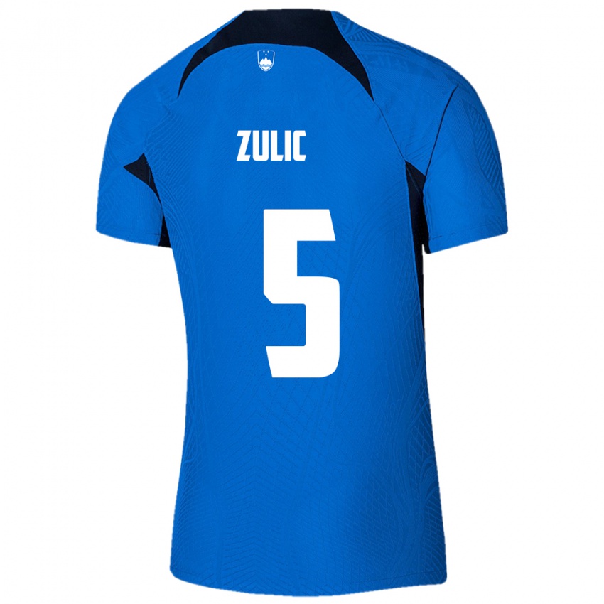 Kinderen Slovenië Anel Zulic #5 Blauw Uitshirt Uittenue 24-26 T-Shirt