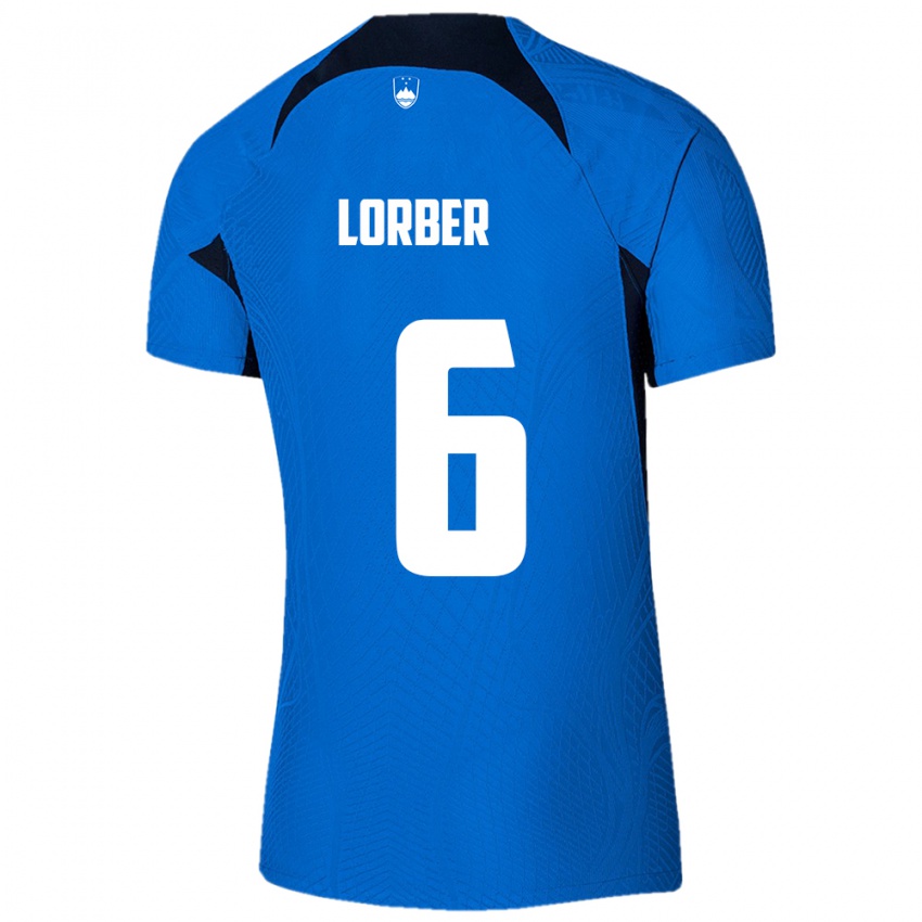 Kinderen Slovenië Marcel Lorber #6 Blauw Uitshirt Uittenue 24-26 T-Shirt