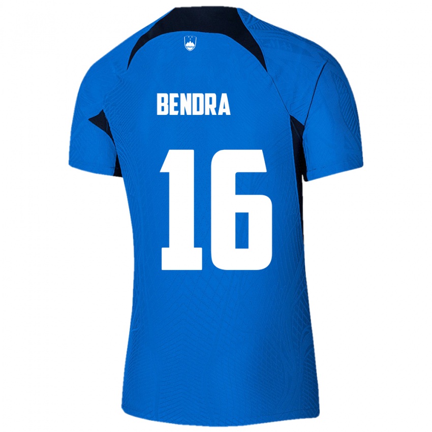 Kinderen Slovenië Kristjan Bendra #16 Blauw Uitshirt Uittenue 24-26 T-Shirt