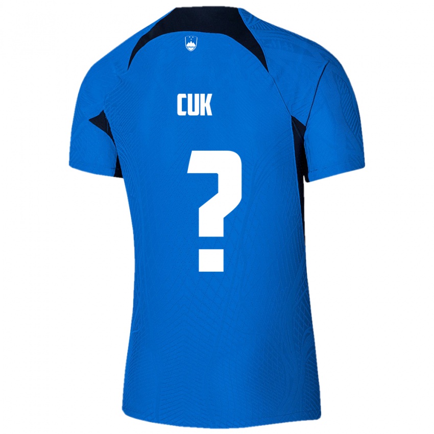 Kinderen Slovenië Tine Cuk #0 Blauw Uitshirt Uittenue 24-26 T-Shirt