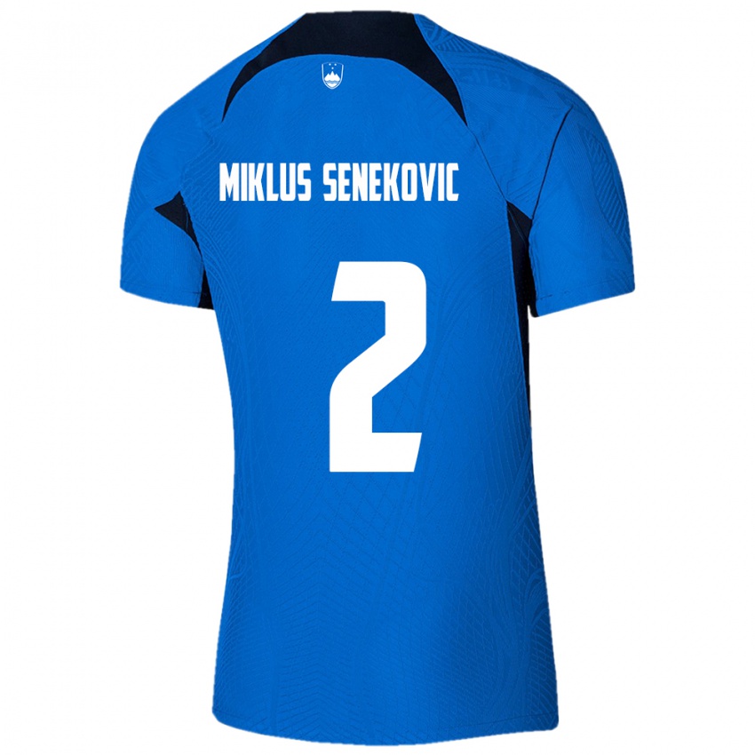 Kinderen Slovenië Gal Miklus Senekovic #2 Blauw Uitshirt Uittenue 24-26 T-Shirt