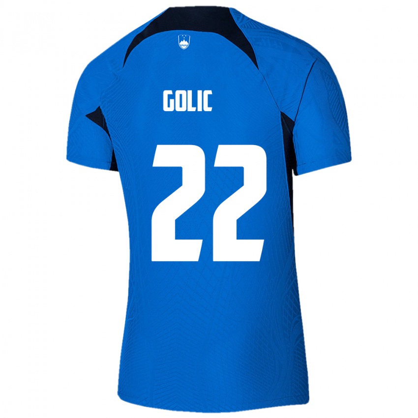 Kinderen Slovenië Tilen Golic #22 Blauw Uitshirt Uittenue 24-26 T-Shirt