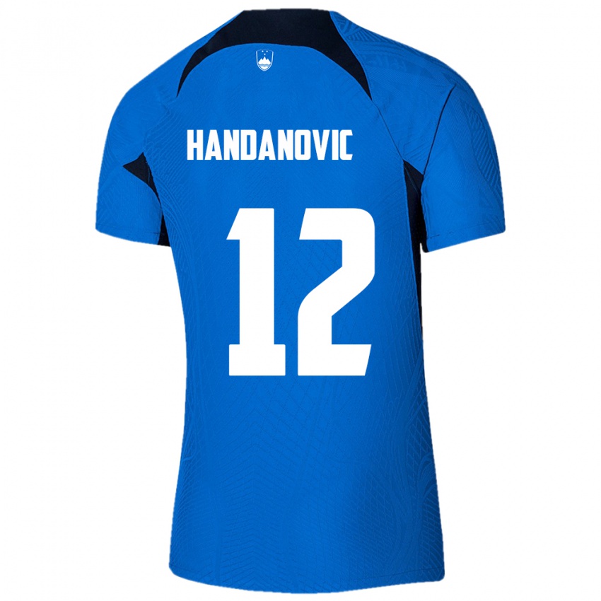 Kinderen Slovenië Tanej Handanovic #12 Blauw Uitshirt Uittenue 24-26 T-Shirt