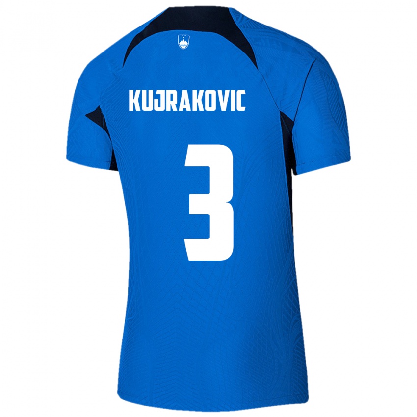 Kinderen Slovenië Minel Kujrakovic #3 Blauw Uitshirt Uittenue 24-26 T-Shirt