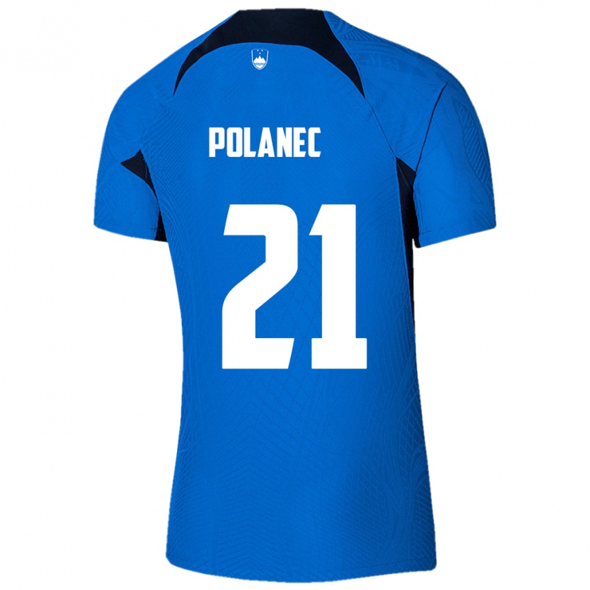 Kinderen Slovenië Gaj Polanec #21 Blauw Uitshirt Uittenue 24-26 T-Shirt