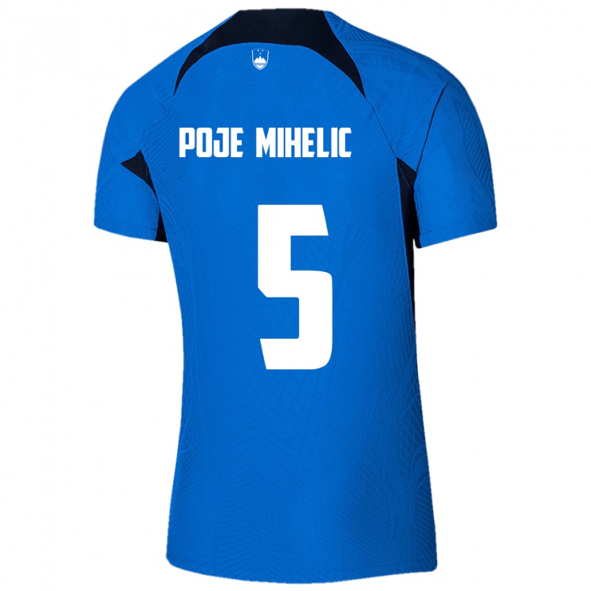 Kinderen Slovenië Naja Poje Mihelič #5 Blauw Uitshirt Uittenue 24-26 T-Shirt