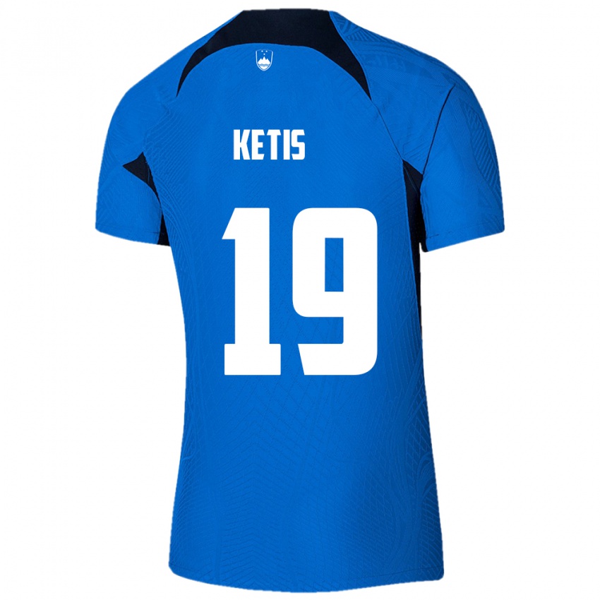 Kinderen Slovenië Sara Ketiš #19 Blauw Uitshirt Uittenue 24-26 T-Shirt