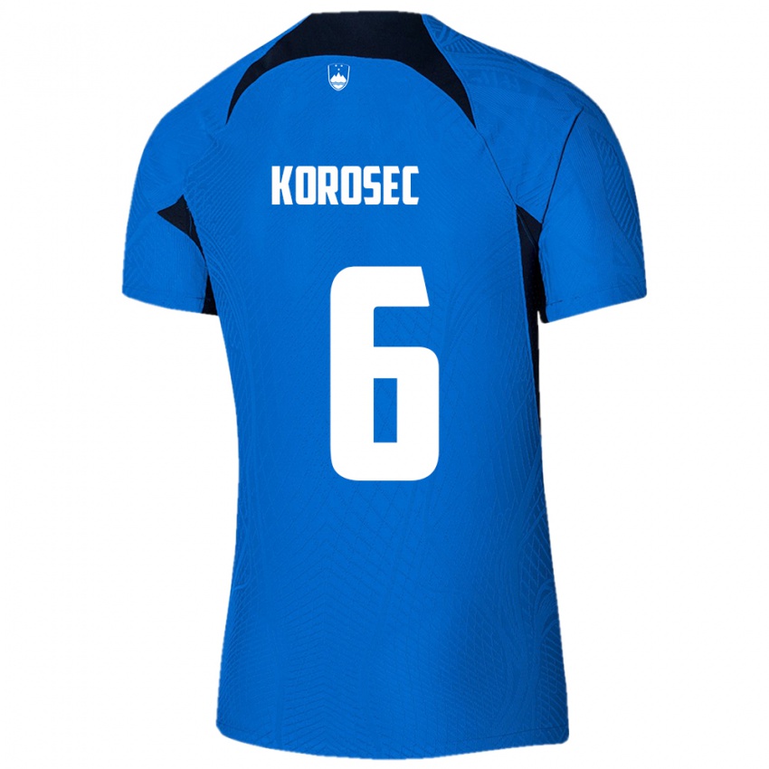 Kinderen Slovenië Kaja Korošec #6 Blauw Uitshirt Uittenue 24-26 T-Shirt