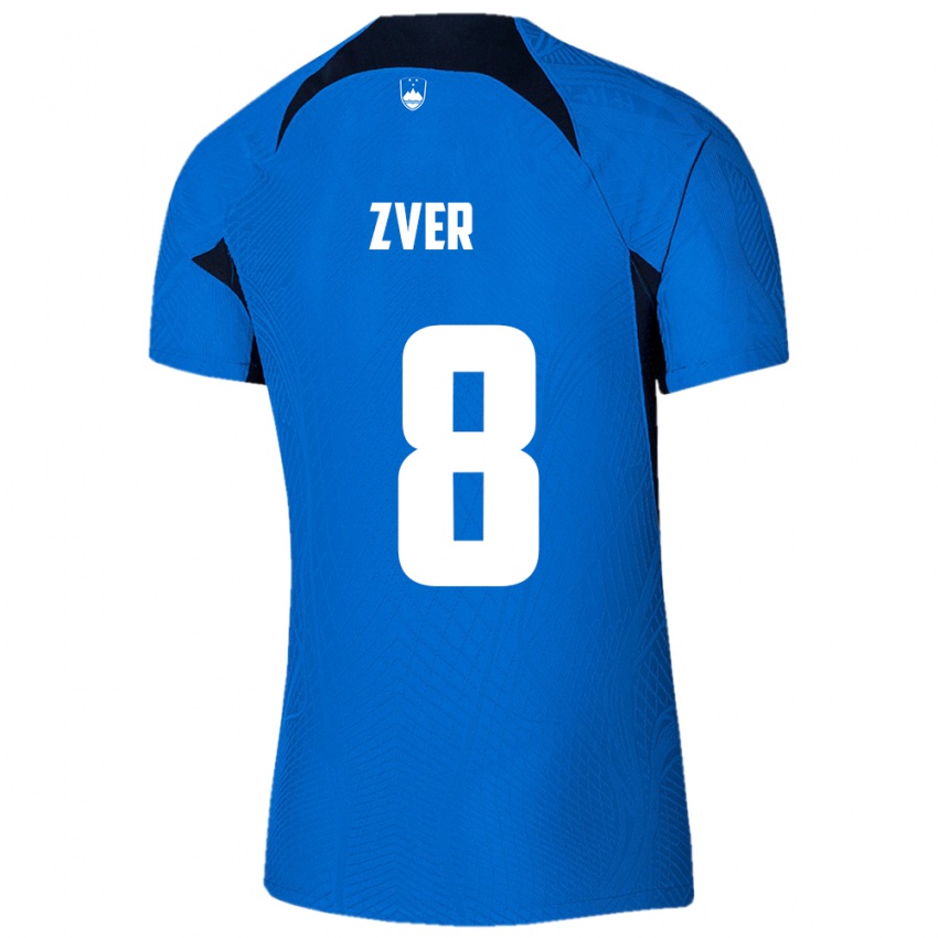 Kinderen Slovenië Mateja Zver #8 Blauw Uitshirt Uittenue 24-26 T-Shirt