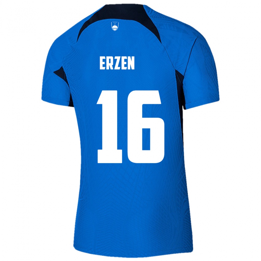 Kinderen Slovenië Kaja Eržen #16 Blauw Uitshirt Uittenue 24-26 T-Shirt