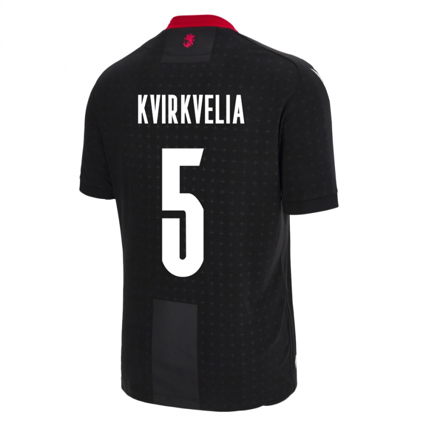 Kinderen Georgia Solomon Kvirkvelia #5 Zwart Uitshirt Uittenue 24-26 T-Shirt