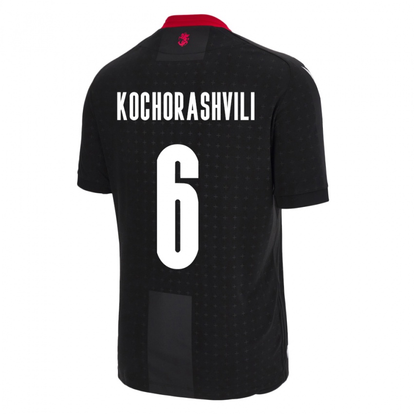 Kinderen Georgia Giorgi Kochorashvili #6 Zwart Uitshirt Uittenue 24-26 T-Shirt