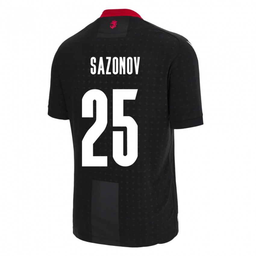 Kinderen Georgia Saba Sazonov #25 Zwart Uitshirt Uittenue 24-26 T-Shirt