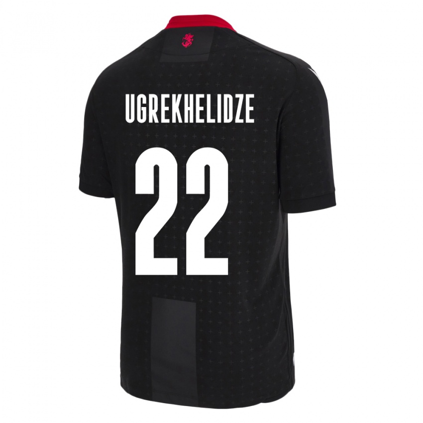 Kinderen Georgia Nikoloz Ugrekhelidze #22 Zwart Uitshirt Uittenue 24-26 T-Shirt