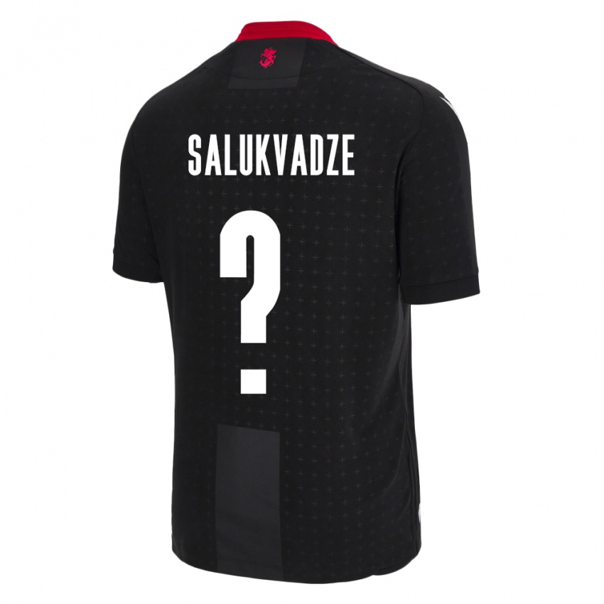 Kinderen Georgia Luka Salukvadze #0 Zwart Uitshirt Uittenue 24-26 T-Shirt