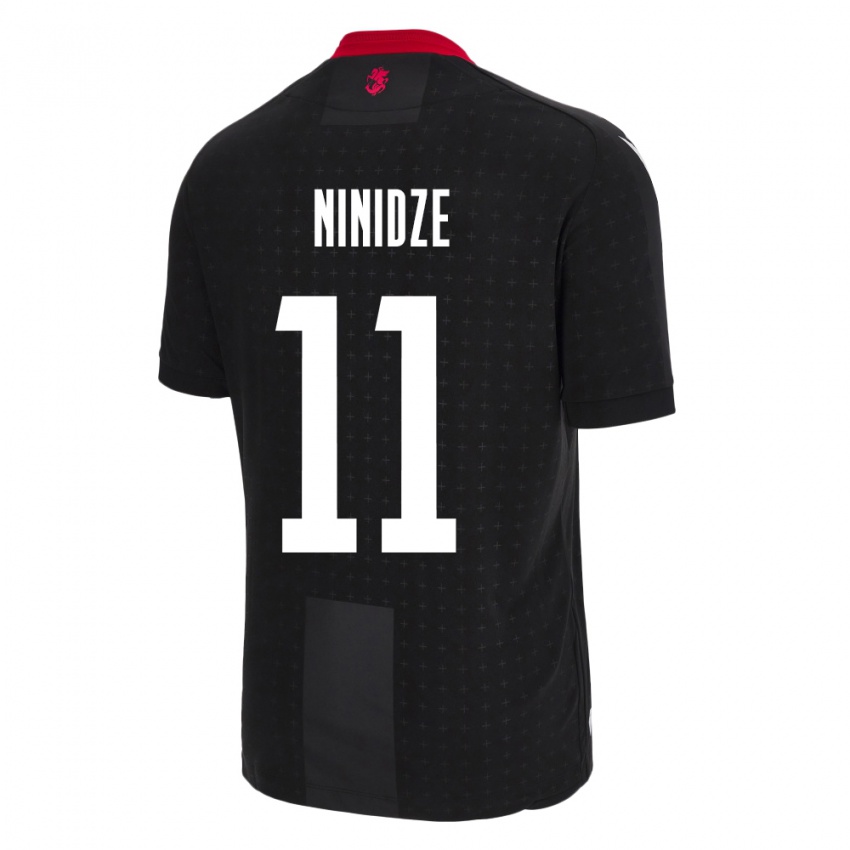 Kinderen Georgia Nikoloz Ninidze #11 Zwart Uitshirt Uittenue 24-26 T-Shirt