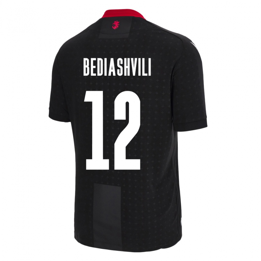 Kinderen Georgia Giorgi Bediashvili #12 Zwart Uitshirt Uittenue 24-26 T-Shirt