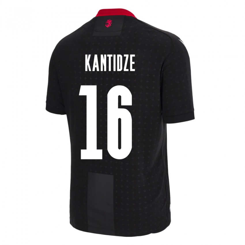 Kinderen Georgia Nikoloz Kantidze #16 Zwart Uitshirt Uittenue 24-26 T-Shirt