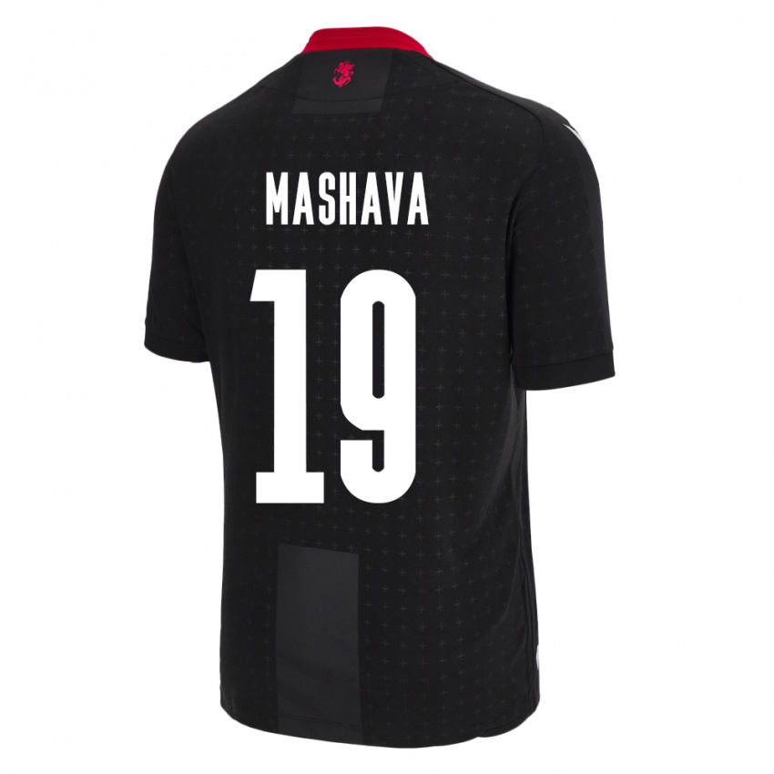 Kinderen Georgia Avtandil Mashava #19 Zwart Uitshirt Uittenue 24-26 T-Shirt