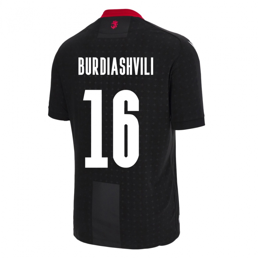 Kinderen Georgia Beka Burdiashvili #16 Zwart Uitshirt Uittenue 24-26 T-Shirt