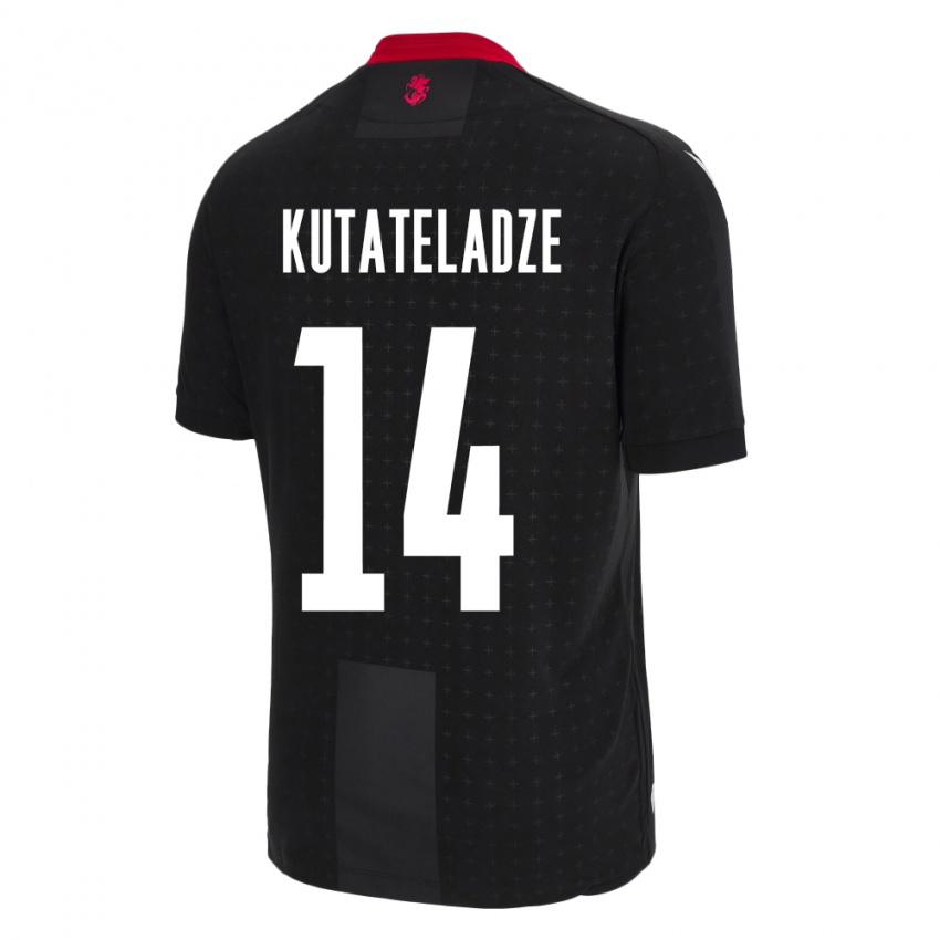 Kinderen Georgia Alexandre Kutateladze #14 Zwart Uitshirt Uittenue 24-26 T-Shirt