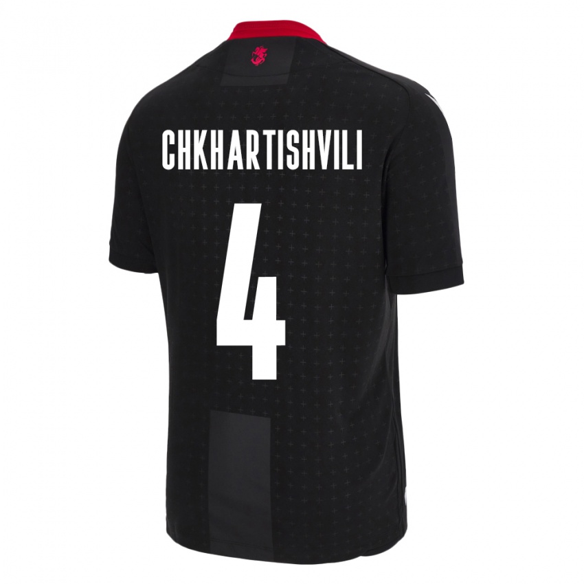 Kinderen Georgia Nino Chkhartishvili #4 Zwart Uitshirt Uittenue 24-26 T-Shirt