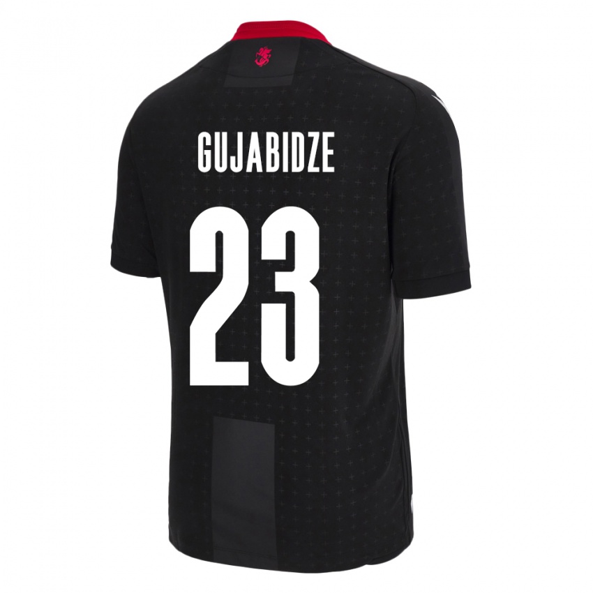 Kinderen Georgia Nino Gujabidze #23 Zwart Uitshirt Uittenue 24-26 T-Shirt