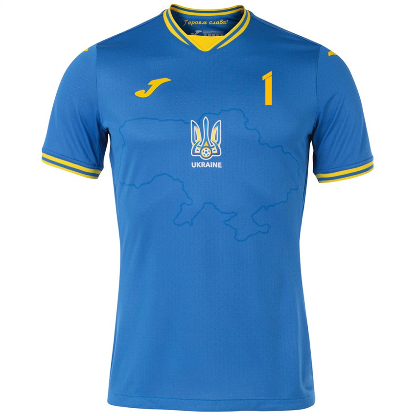 Kinderen Oekraïne Ruslan Neshcheret #1 Blauw Uitshirt Uittenue 24-26 T-Shirt