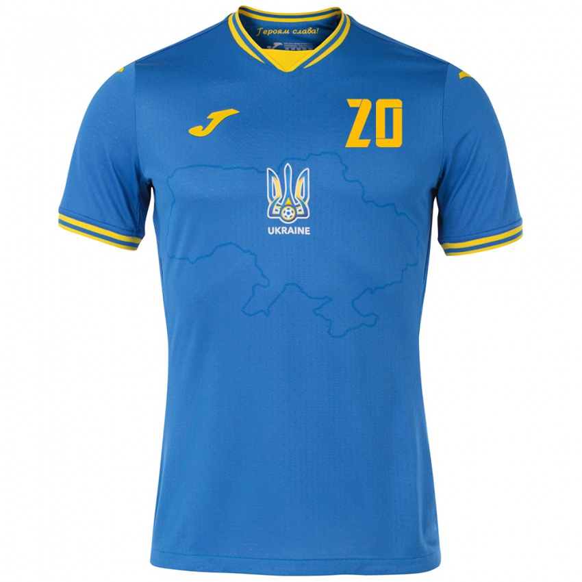 Kinderen Oekraïne Oleksandr Zubkov #20 Blauw Uitshirt Uittenue 24-26 T-Shirt