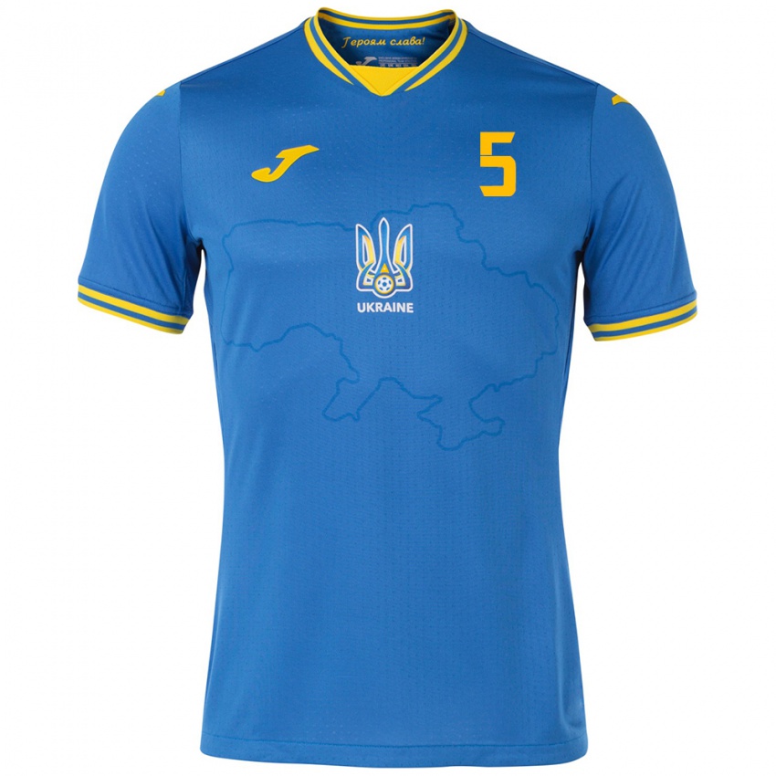 Kinderen Oekraïne Sergiy Sydorchuk #5 Blauw Uitshirt Uittenue 24-26 T-Shirt