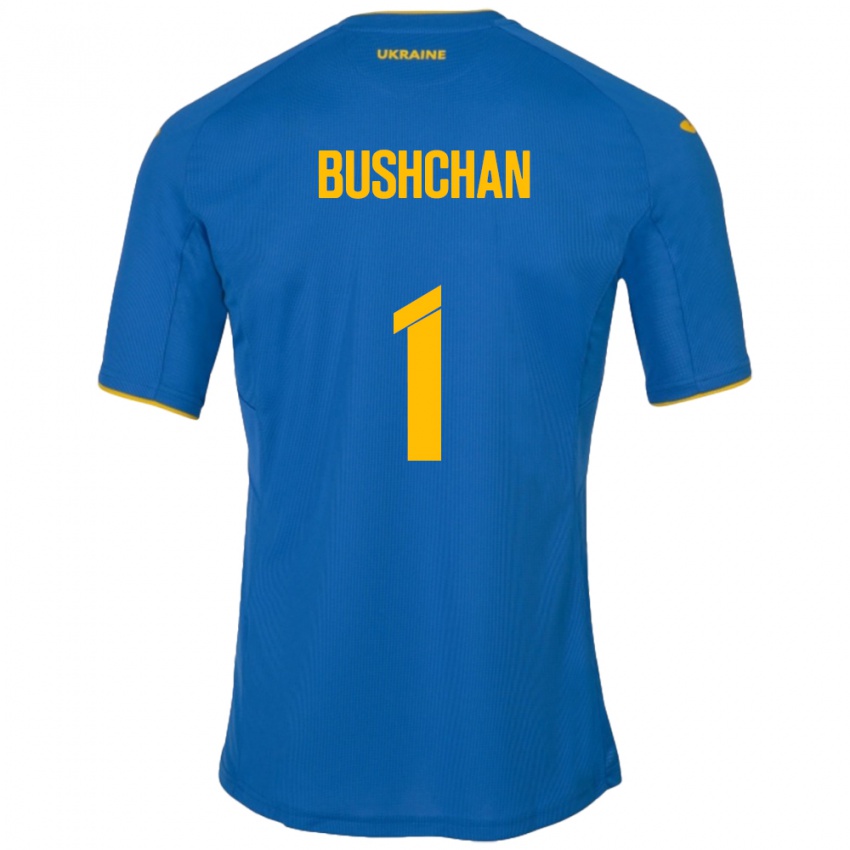 Kinderen Oekraïne Georgiy Bushchan #1 Blauw Uitshirt Uittenue 24-26 T-Shirt